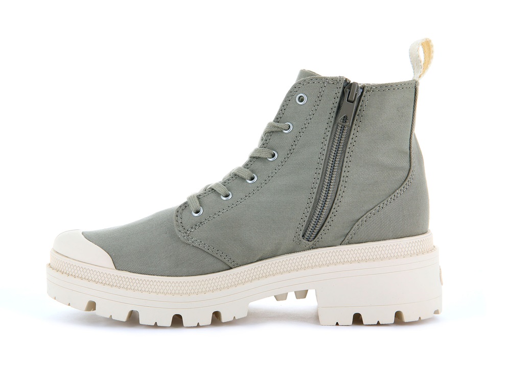 Botas Palladium PALLABASE TWILL Mujer Dune | Costa Rica-28047